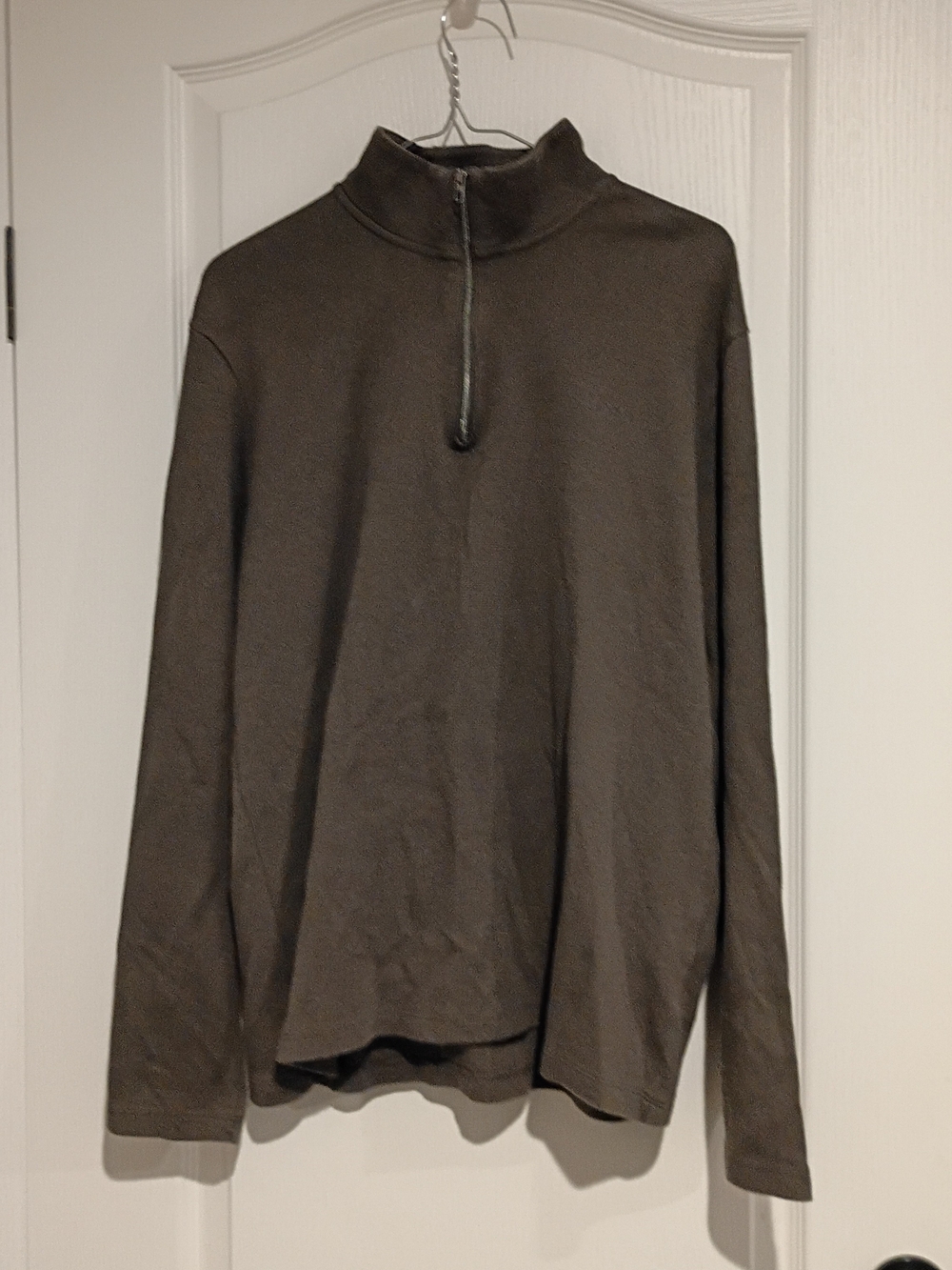 Calvin Klein - Men's Quarter-Zip Long Sleeve Sweater - Olive Brown - L